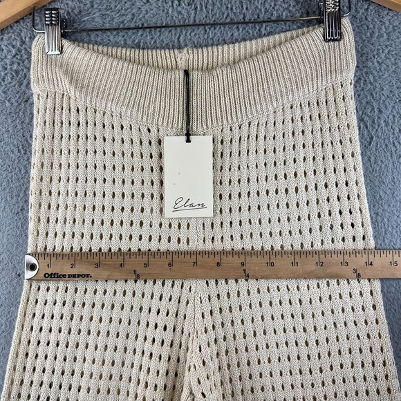 New Elan Natural Crochet Cardigan sweater / crochet pant set size M - Picture 13 of 16